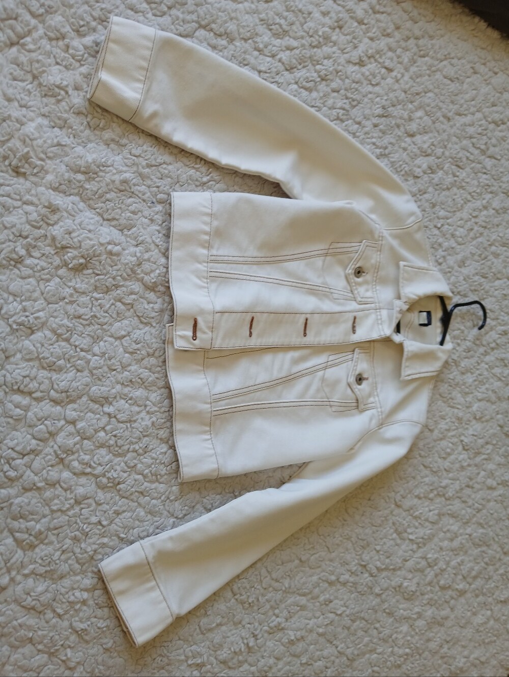 GAP Jacket Womens Extra Small Off-White Vintage Denim Cropped Classic Trucker